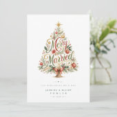 Whimsical Botanische Kerstboom Script TLW26 Feestdagenkaart (Staand voorkant)