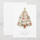 Whimsical Botanische Kerstboom Script TLW26 Feestdagenkaart (Voorkant / Achterkant)