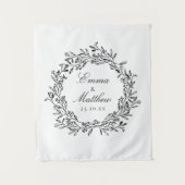 Whimsical Botanische krans Bruiloft Vloer Decal Wandkleed (Voorkant)