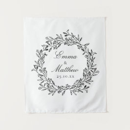 Whimsical Botanische krans Bruiloft Vloer Decal Wandkleed