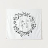 Whimsical Botanische krans Bruiloft Vloer Decal Wandkleed (Voorkant (horizontaal))