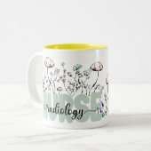 Whimsical Botanische Wilde Bloemen Radiologie Verp Tweekleurige Koffiemok (Voorkant links)