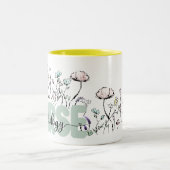 Whimsical Botanische Wilde Bloemen Radiologie Verp Tweekleurige Koffiemok (Center)