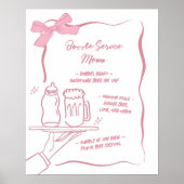 Whimsical Bottle Service Baby shower Bar Menu Sign Poster (Voorkant)