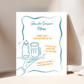 Whimsical Bottle Service Baby shower Bar Menu Sign Poster