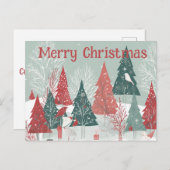 Whimsical Boughs Christmas Kaart - Eigenzinnige va (Voorkant / Achterkant)