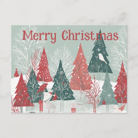 Whimsical Boughs Christmas Kaart - Eigenzinnige va (Voorkant)