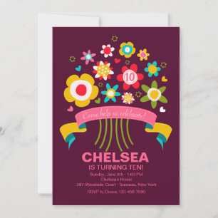 Whimsical Bouquet Invitation Kaart