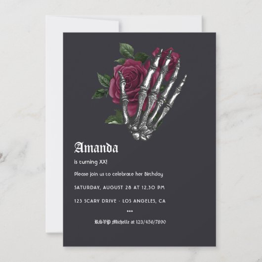 Whimsical Bourgogne Halloween Verjaardagsfeest Kaart (Voorkant)