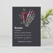 Whimsical Bourgogne Halloween Verjaardagsfeest Kaart (Staand voorkant)