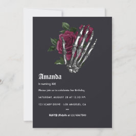 Whimsical Bourgogne Halloween Verjaardagsfeest Kaart