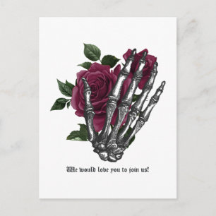 Whimsical Bourgondië Bloem Gotische Huwelijksherin Briefkaart