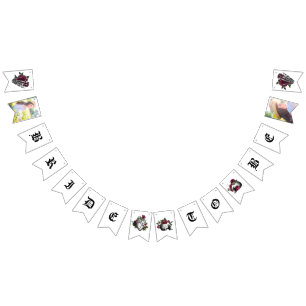 Whimsical Bourgondië Floral Gothic Vrijgezellenfee Vlaggetjes