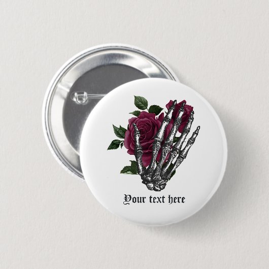 Whimsical Bourgondische bloemengotiek Ronde Button 5,7 Cm (Voorkant /achterkant)