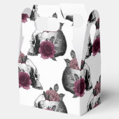 Whimsical Bourgondische Bloemenschedels Gotische B Bedankdoosjes (Geopend)