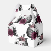 Whimsical Bourgondische Bloemenschedels Gotische B Bedankdoosjes (Voorkant Zijde)