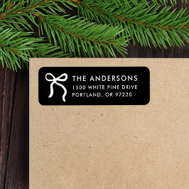 Whimsical Bow Black Christmas Retouradres Etiket