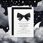 Whimsical Bow Black & White Afstudeerfeest Kaart