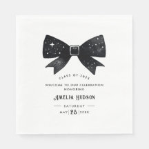 Whimsical Bow Black & White Afstudeerfeest