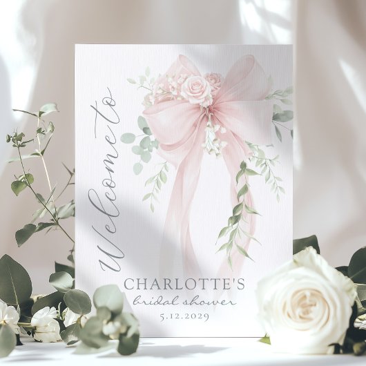Whimsical Bow Bridal Shower Welcome Poster