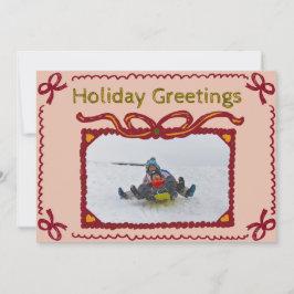 Whimsical Bow Cadeau Vakantie Foto Wenskaart Kaart