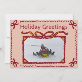 Whimsical Bow Cadeau Vakantie Foto Wenskaart Kaart