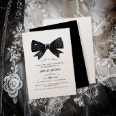 Whimsical Bow Champagne Shimmer Afstudeerfeest Kaart