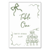 Whimsical Bow Champagne Tower Tafelnummer (Voorkant)