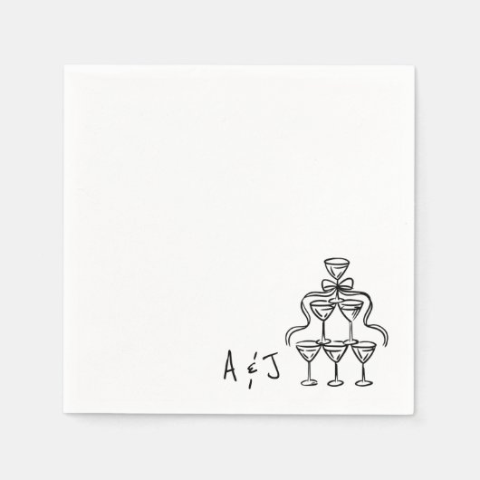 Whimsical Bow Cocktail Tower bruiloft servetten (Voorkant)
