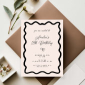 Whimsical Bow cursive border 18th birthday Kaart