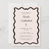 Whimsical Bow cursive border baptism Kaart (Voorkant)