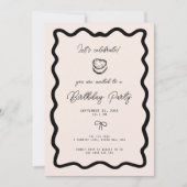 Whimsical Bow cursive border cake birthday Kaart (Voorkant)