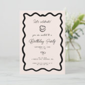 Whimsical Bow cursive border cake birthday Kaart (Staand voorkant)