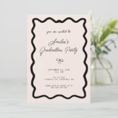 Whimsical Bow cursive border graduation party Kaart (Staand voorkant)