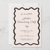 Whimsical Bow cursive border housewarming party Kaart (Voorkant)