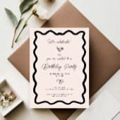 Whimsical Bow cursive border martini birthday  Kaart