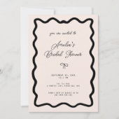 Whimsical Bow cursive border martini bridal shower Kaart (Voorkant)