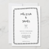 Whimsical Bow Doodle Hand getrokken bruiloft Kaart (Voorkant)