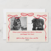 Whimsical Bow Familiefoto Kerstmis Feestdagenkaart (Achterkant)