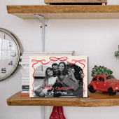 Whimsical Bow Familiefoto Kerstmis Feestdagenkaart