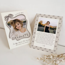 Whimsical Bow Frame Future Plans Graduation Kaart