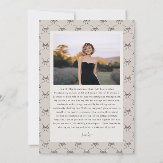 Whimsical Bow Frame Future Plans Graduation Kaart (Achterkant)