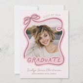 Whimsical Bow Frame Future Plans Pink Graduation Kaart (Voorkant)