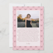 Whimsical Bow Frame Future Plans Pink Graduation Kaart (Achterkant)