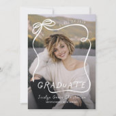 Whimsical Bow Frame Overlay Graduation Kaart (Voorkant)
