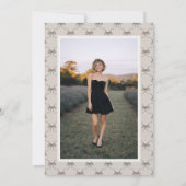 Whimsical Bow Frame Overlay Graduation Kaart (Achterkant)