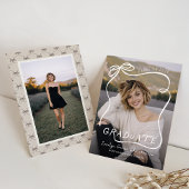 Whimsical Bow Frame Overlay Graduation Kaart