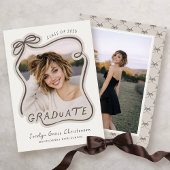 Whimsical Bow Hand Drawn Frame 2026 Graduation Kaart