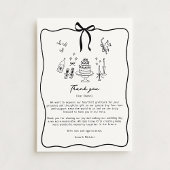 Whimsical Bow, hand getrokken bruiloft bedankkaart Kaart