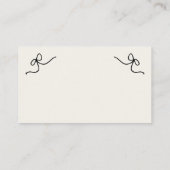 Whimsical Bow Hand getrokken Franse bruiloft platt Plaatskaartje (Achterkant)